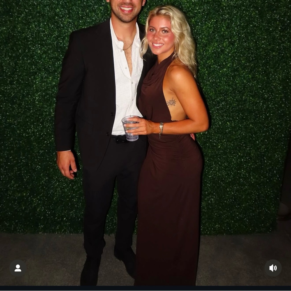 Zara brown backless Gown